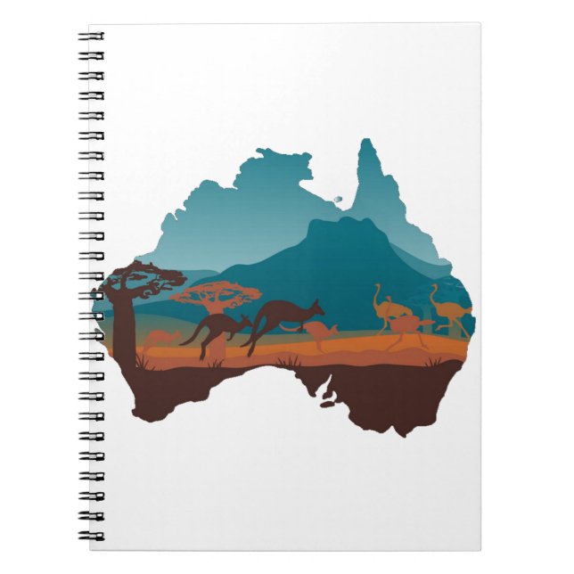 Cool Kangaroo Australia travel Support Australia Notebook (Front)