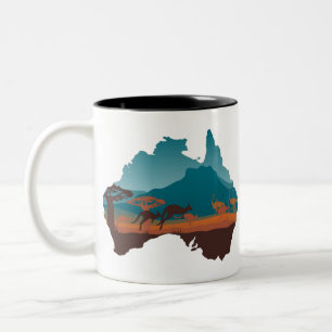 Cool Kangaroo Australia travel Support Australia Two-Tone Coffee Mug
