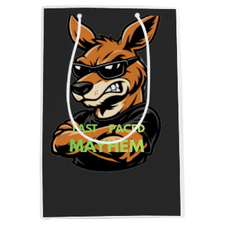 Cool Kangaroo Fast Paced Mayhem Black T-Shirt Medium Gift Bag