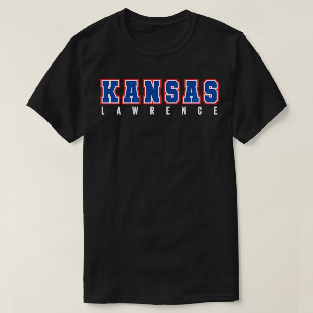 Cool KANSAS Blue & Red Kansas All Caps KANSAS Old  T-Shirt (Design Front)