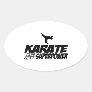 Cool KARATE designs Oval Sticker