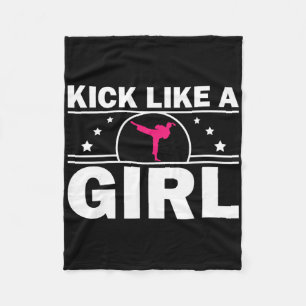 Cool Karate Gift Kickboxing Karate Lover Taekwondo Fleece Blanket