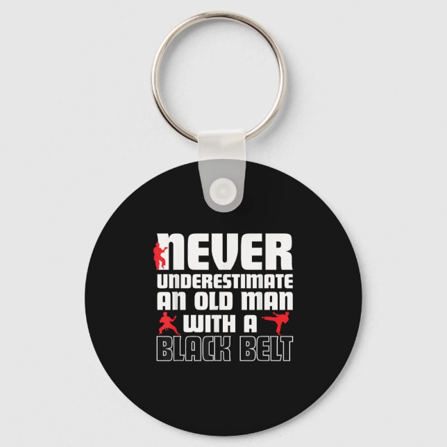 Cool Karate Humor Shirt For Men. Funny Martial Art Key Ring (Front)