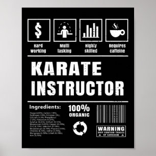Cool Karate Instructor Coach Gift Mens Martial Art Poster
