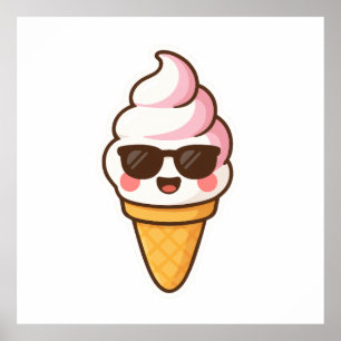 Cool Kawaii Ice Cream Poster