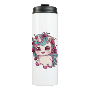 Cool kawaii unicorn with cherries Long Sleeve T-Sh Thermal Tumbler