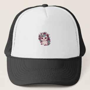 Cool kawaii unicorn with cherries Long Sleeve T-Sh Trucker Hat