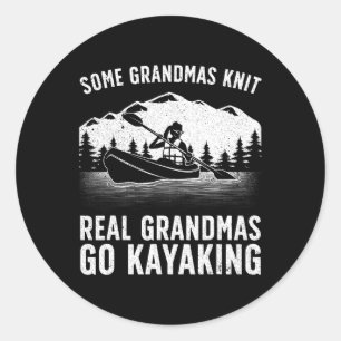 Cool Kayaking For Grandma Mum Kayaker Boating Kaya Classic Round Sticker