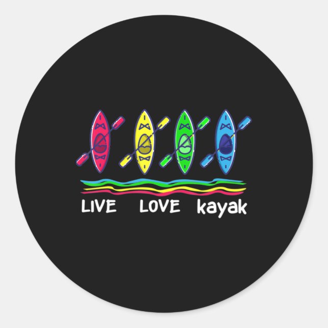 Cool Kayaks for Outdoor Funny Kayaking Boating Classic Round Sticker (Front)
