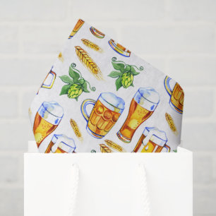 cool keg beer party tiled pattern tissue paper