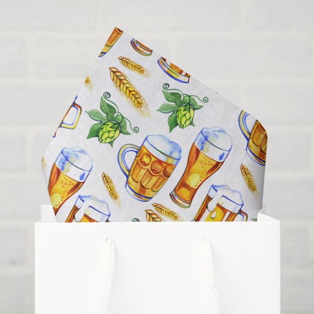 cool keg beer party tiled pattern  tissue paper (Gift Bag)