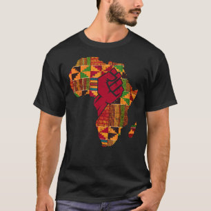 Cool Kente Cloth Art Men Women Africa Map Black Po T-Shirt