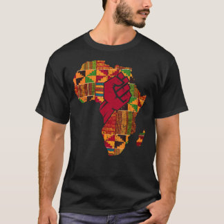 Cool Kente Cloth Art Men Women Africa Map Black Po T-Shirt