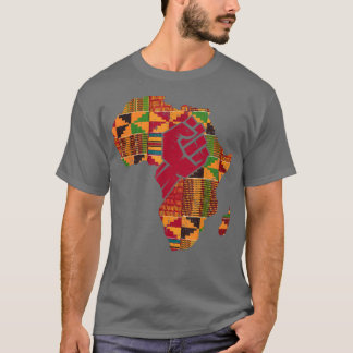 Cool Kente Cloth Art Men Women Africa Map Black Po T-Shirt