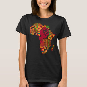 Cool Kente Cloth Art Men Women Africa Map Black Po T-Shirt
