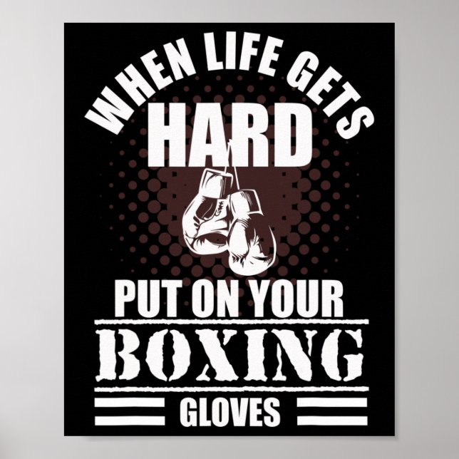 Cool Kickboxing And Boxing Saying  Poster (Front)