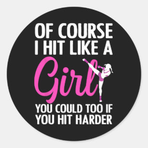 Cool Kickboxing For Women Girls Taekwondo Karate K Classic Round Sticker