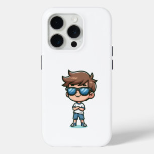 Cool Kid Cartoon iPhone 15 Pro Case