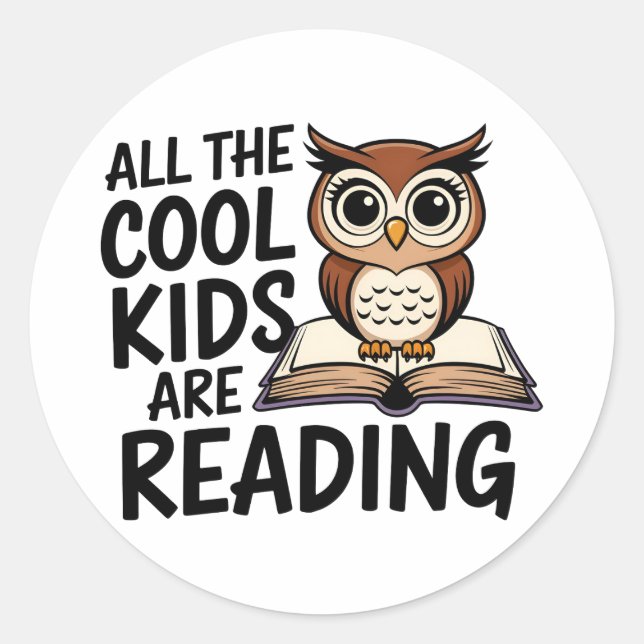 “Cool Kids” Bookish Classic Round Sticker (Front)