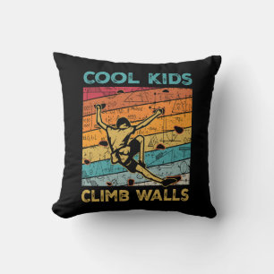 Cool Kids Climb Walls Extreme Sport Rock Climbing  Cushion