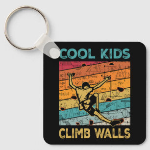 Cool Kids Climb Walls Extreme Sport Rock Climbing  Key Ring