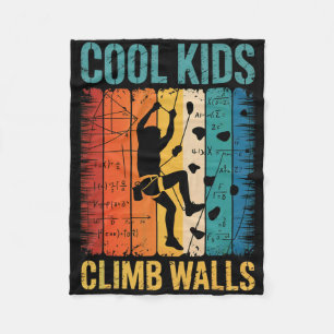 Cool Kids Climb Walls Rock Climbing Bouldering Quo Fleece Blanket