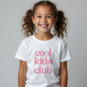 Cool Kids Club Shirt Pink Kids Shirt Trendy Girls 