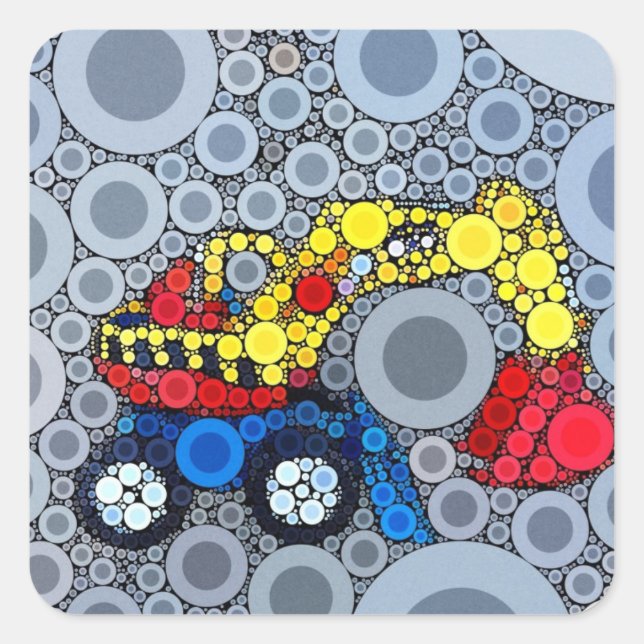 Cool Kids Construction Truck Excavator Digger Square Sticker (Front)