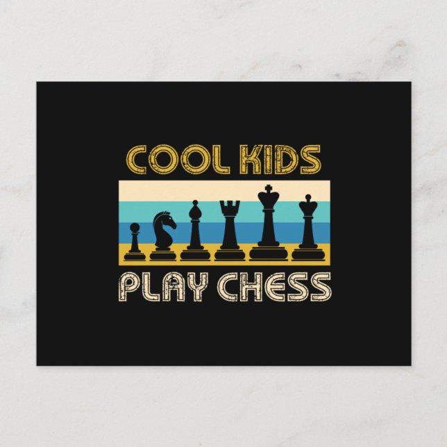Cool Kids Play Chess Checkmate Board Pieces Gift Postcard (Front)