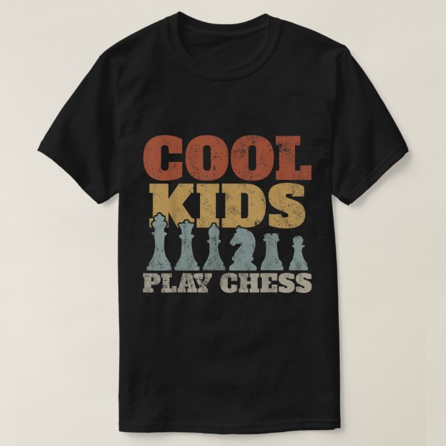 Cool Kids Play Chess Design T-Shirt (Design Front)