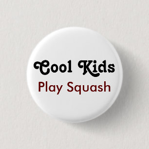 Cool Kids Play Squash 3 Cm Round Badge
