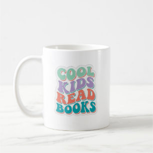 Cool Kids Read Books - wavy book lover reading Coffee Mug