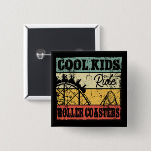 Cool Kids Ride Roller Coasters Funny Coaster Train 15 Cm Square Badge