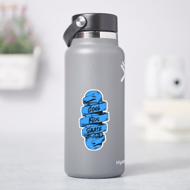 Cool Kids Skate Blue 4" Kiss Cut Vinyl Sticker (HydroFlask)