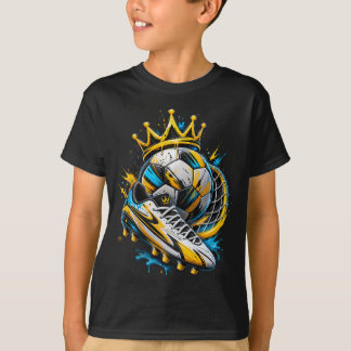 Cool Kids Soccer King Crown Graffiti Splatter Unis T-Shirt