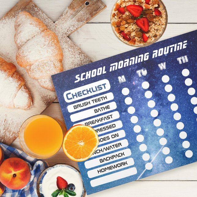 Cool Kids Space Daily Routine Checklist Notepad (Creator Uploaded)