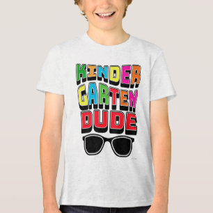 Cool Kindergarten Dude Design colourful School Vib Tri-Blend Shirt