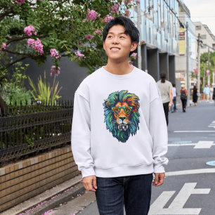 Cool King – Colourful Lion with Shades Design Sweatshirt