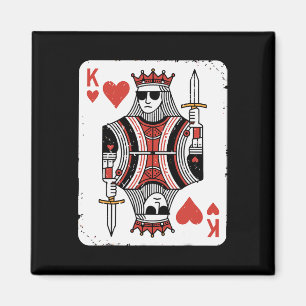 Cool King Of Hearts Valentines Day Playing Card Po Magnet