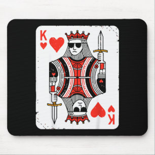 Cool King Of Hearts Valentines Day Playing Card Po Mouse Mat