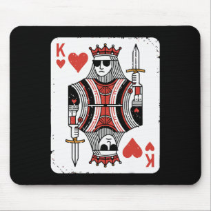 Cool King Of Hearts Valentines Day Playing Card Po Mouse Mat