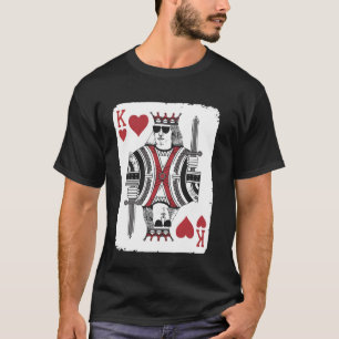 Cool King Of Hearts Valentines Day Playing Card Po T-Shirt