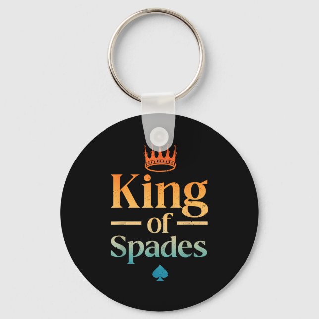 Cool King Of Spades Art For Men Dad Card Game Spad Key Ring (Front)