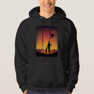 Cool Kite Builder Dad Dad Playing Kite In Sunset Hoodie