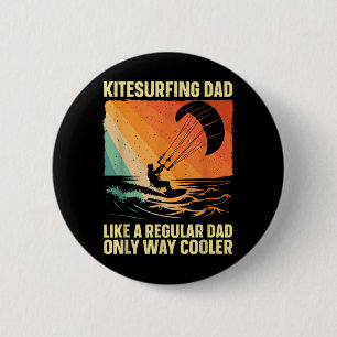 Cool Kitesurfing Art for Dad Men Kiteboarding Kite 6 Cm Round Badge