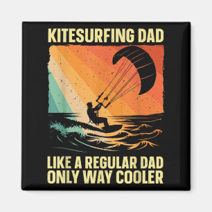 Cool Kitesurfing Art for Dad Men Kiteboarding Kite Magnet