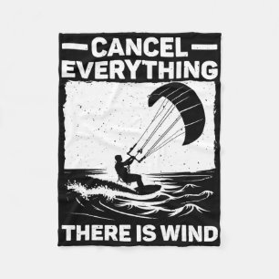 Cool Kitesurfing Art For Men Women Kite Surfing Ki Fleece Blanket
