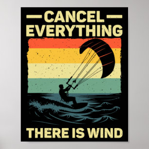 Cool Kitesurfing Art For Men Women Kite Surfing Ki Poster