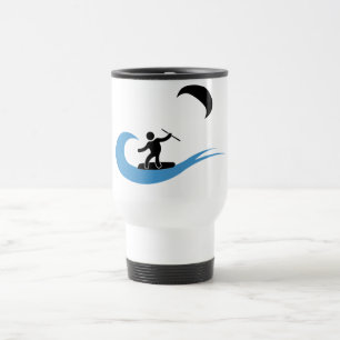 Cool kitesurfing mug with kitesurf icon