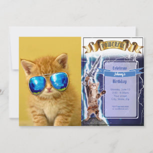 Cool Kitten in sunglasses Invitation